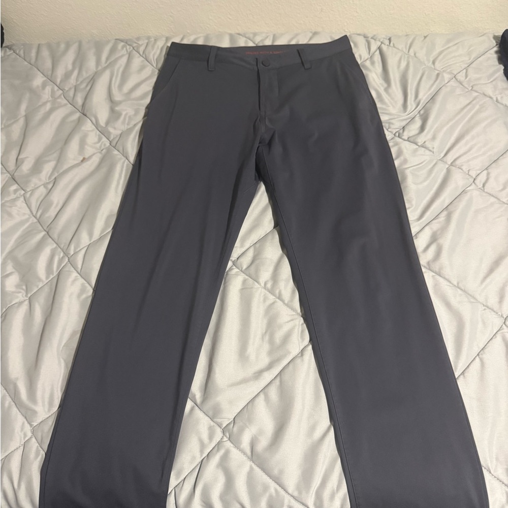 RHONE Men's Charcoal Dress Pants